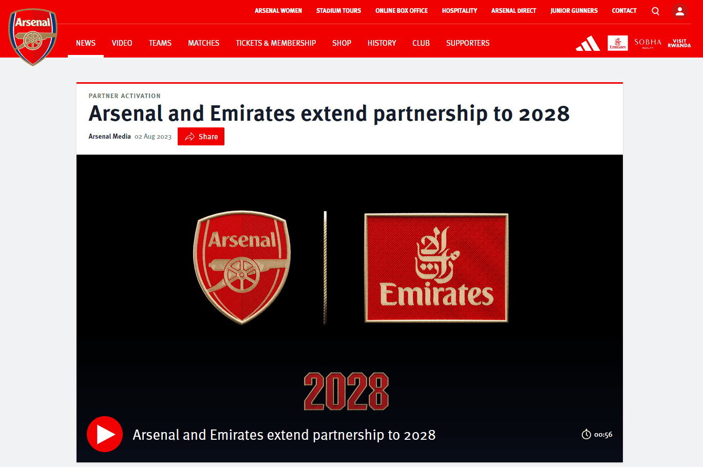 Arsenal and Emirates partnership marketing