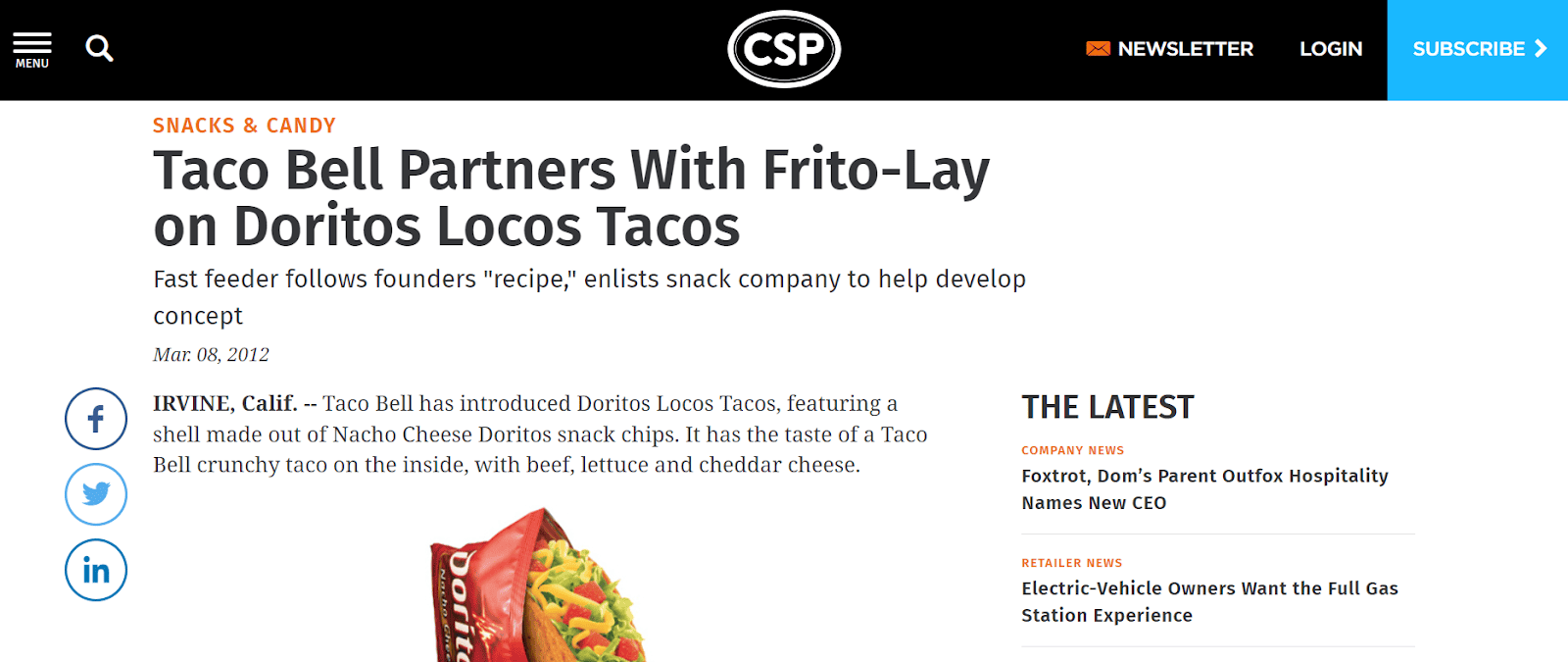 Taco Bell and Doritos partnership marketing
