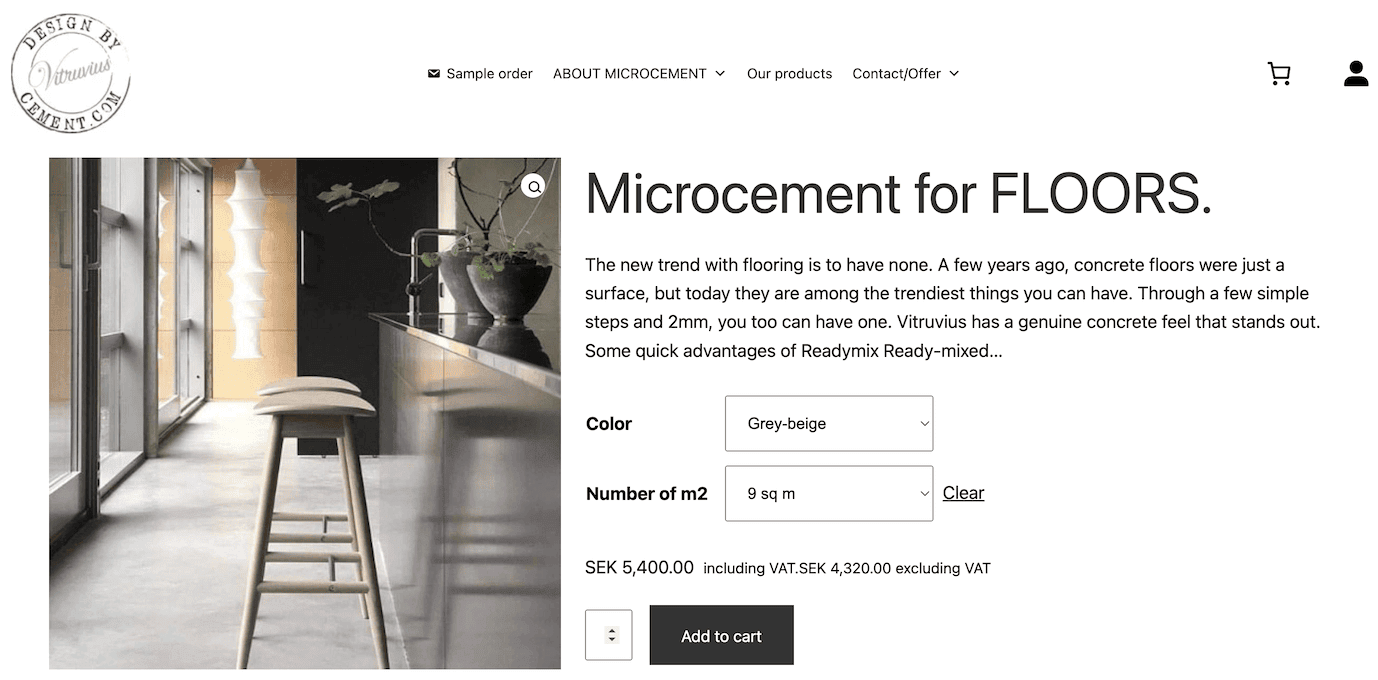 microcement package created using Chained Products plugin