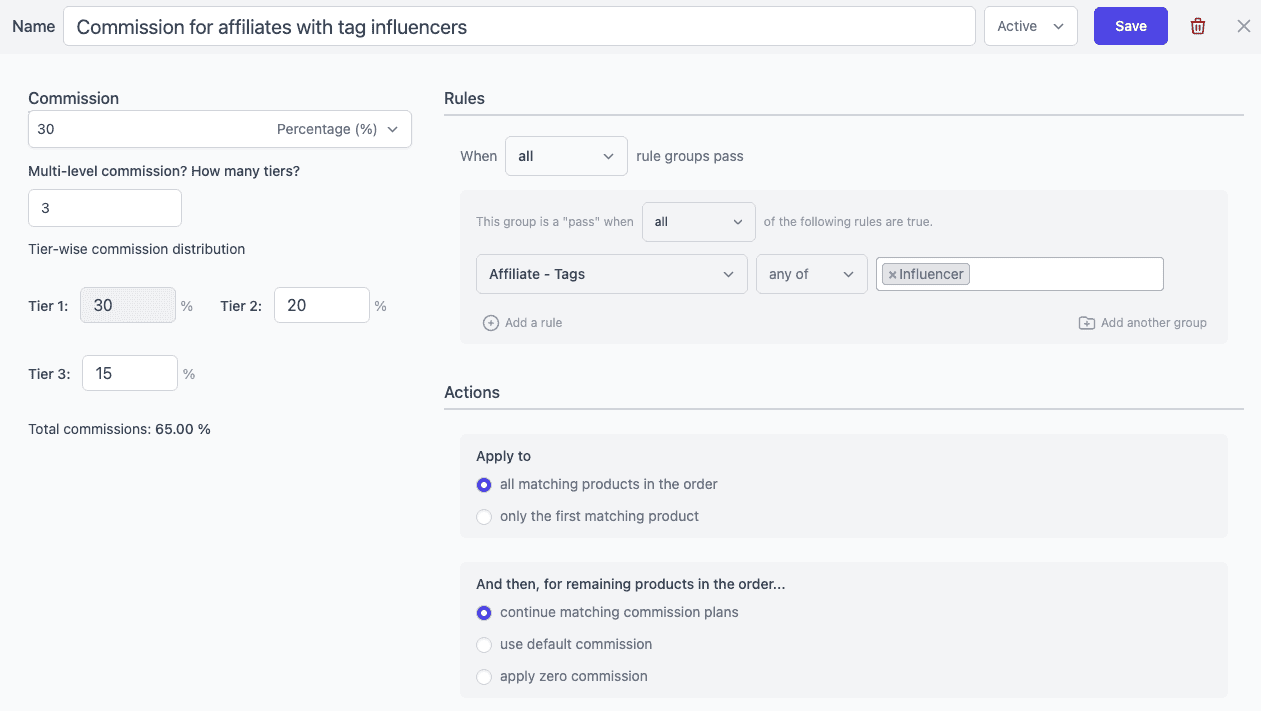 tiered commission WooCommerce