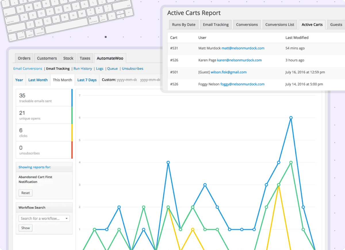 AutomateWoo reporting