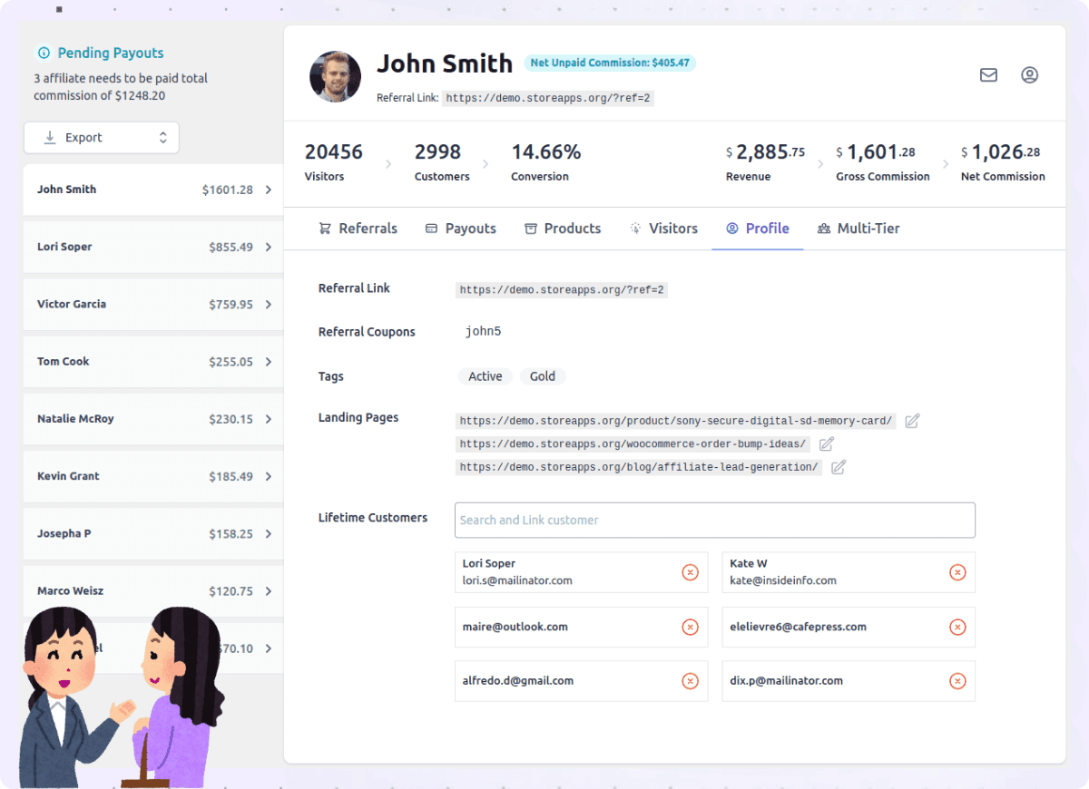 lifetime commissions for influencers