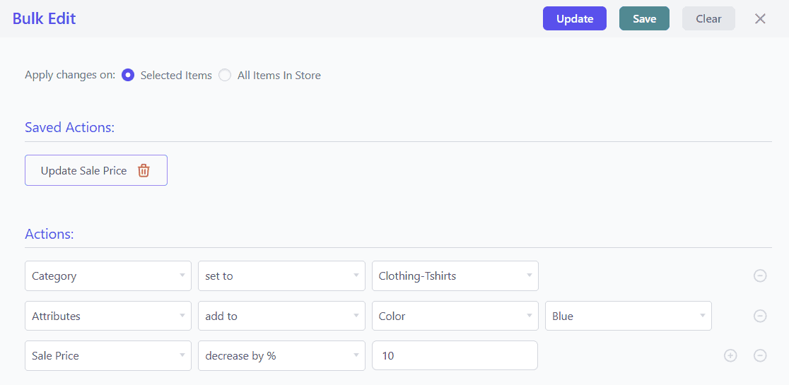set prices in bulk for products