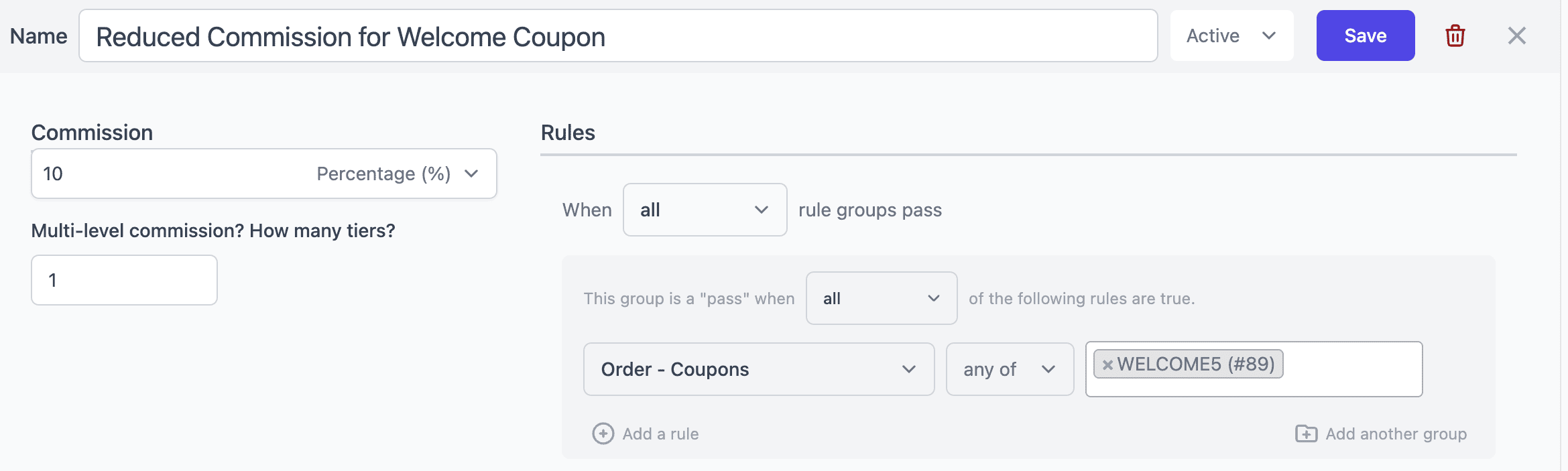 provide affiliate commission referral coupons