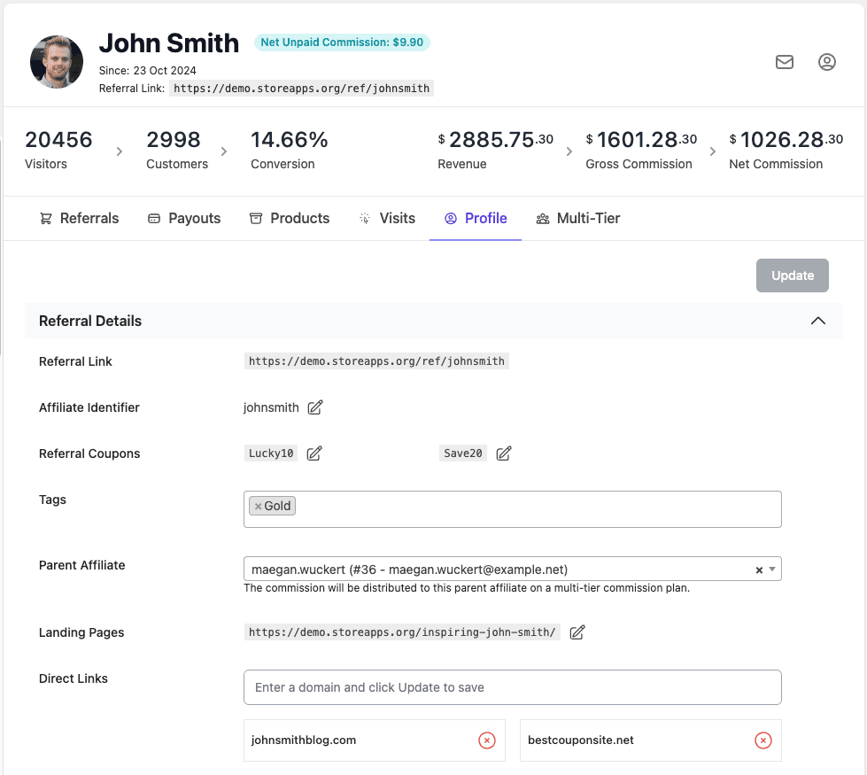 add direct links for affiliates