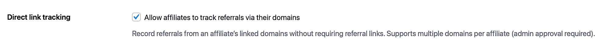direct link tracking setting