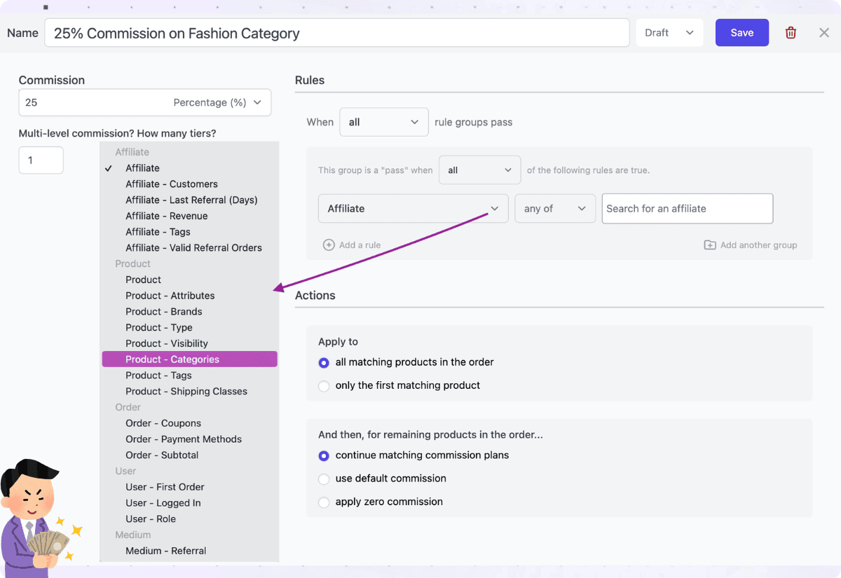 affiliate commission plans