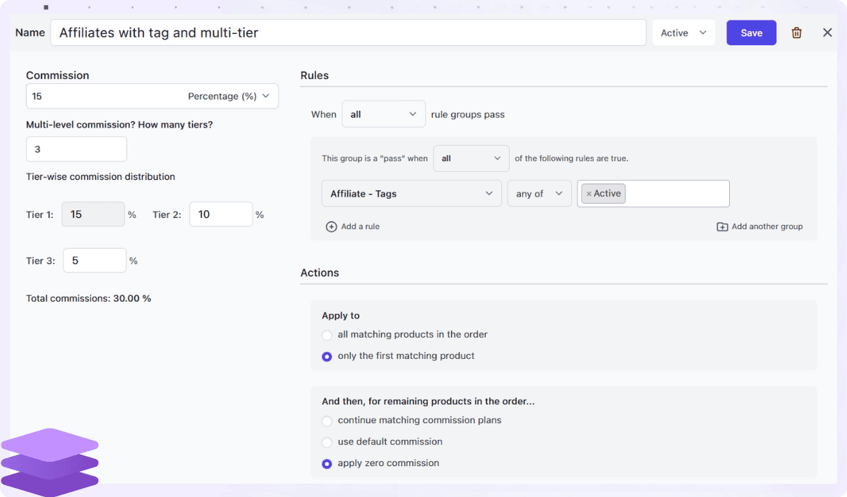 tiered commission rules