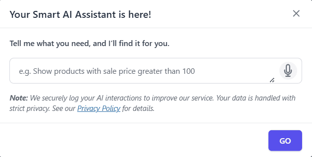 smart manager ai-powered advanced search modal