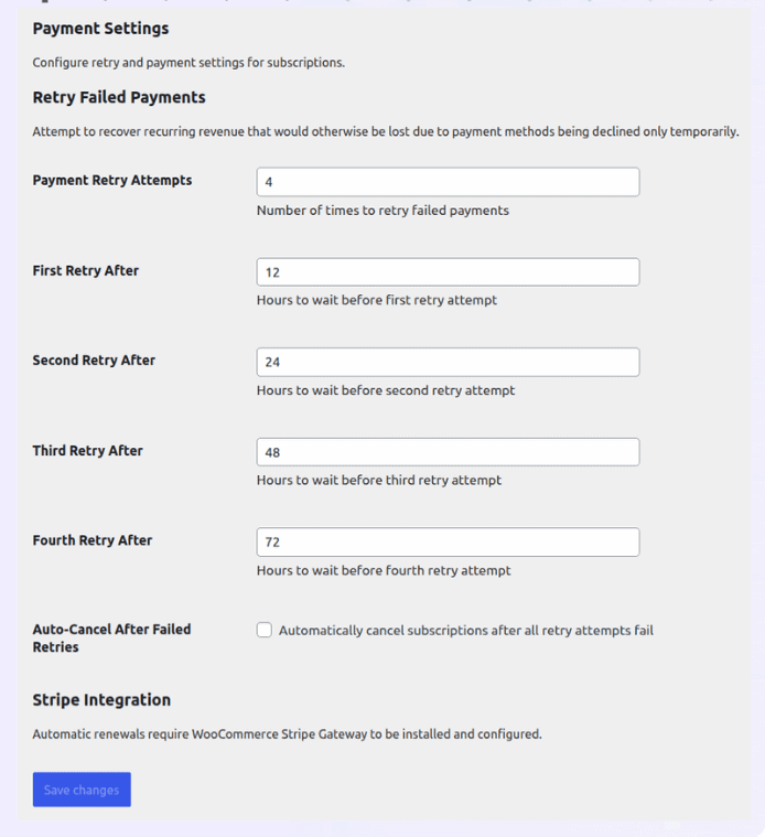 smart subscriptions payment retry system