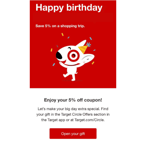 Birthday coupons