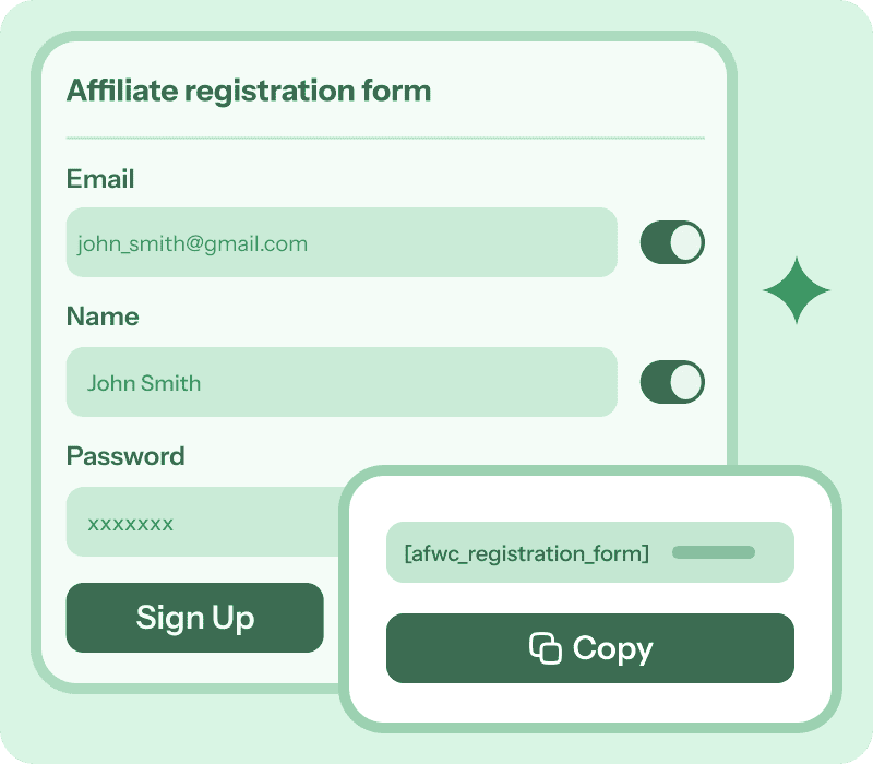 affiliate for woocommerce registration form