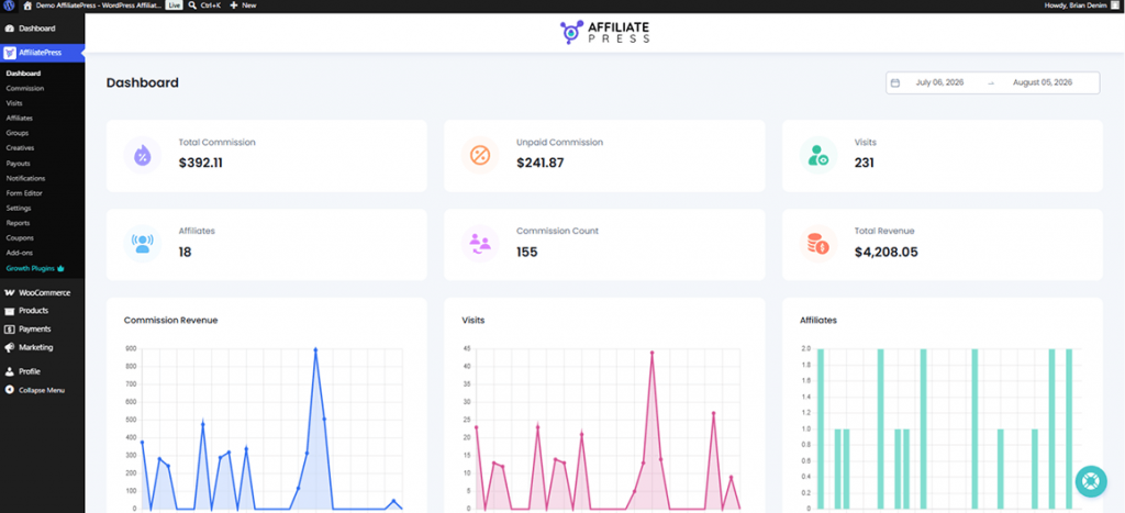 AffiliatePress-dashboard