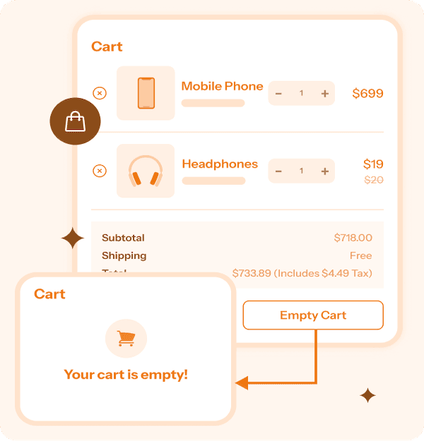 StoreApps Cashier empty cart