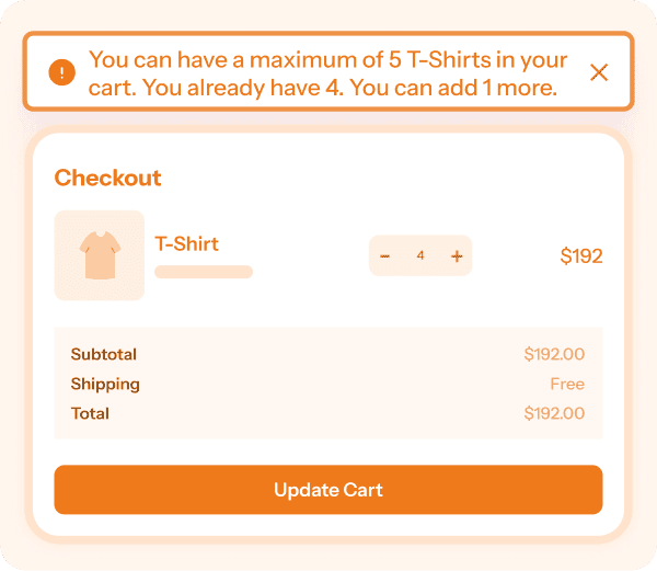 StoreApps Cashier min max quantity