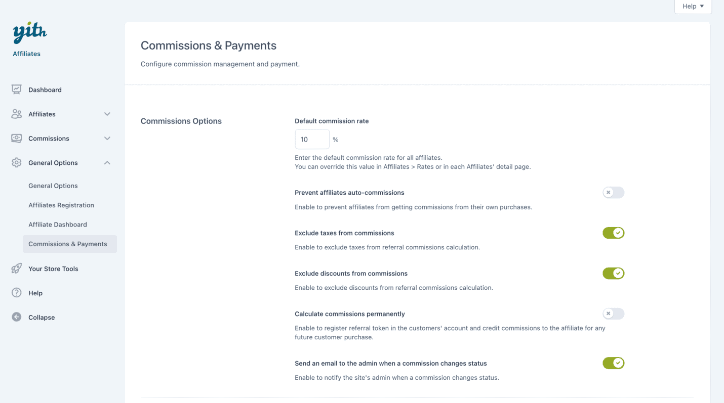 product taxonomy and other commission types